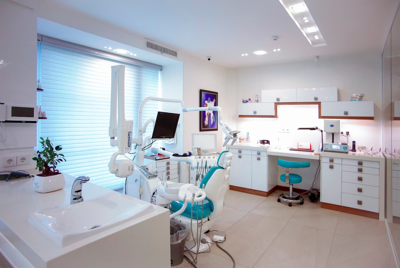 Bright, modern treatment room at the clinic